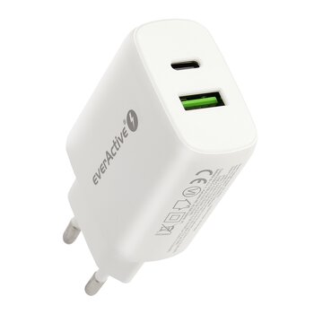 everActive SC-370Q wall charger with USB QC3.0 and USB-C PD PPS 25W socket