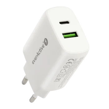 Ładowarka sieciowa everActive SC-370Q z gniazdem USB QC3.0 oraz USB-C PD PPS 25W