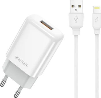 JELLICO 2.4A 12W Wall Charger 1x USB + Lightning/iPhone Cable