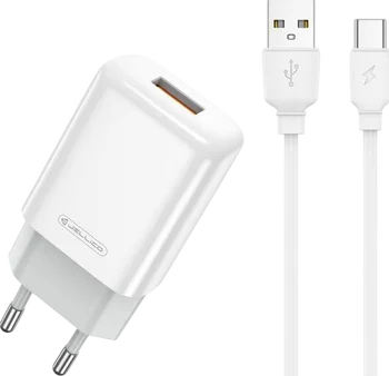 JELLICO 2.4A 12W Wall Charger 1x USB + USB-C Cable
