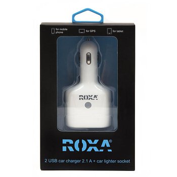 ładowarka USB samochodowa Roxa 2 gniazda USB 2.1A + 1A z gniazdem zapalniczki