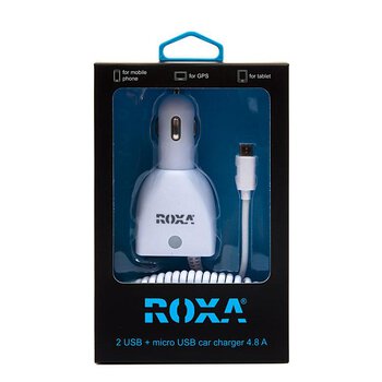 ładowarka USB samochodowa Roxa kabel micro USB +  2 gniazda USB 4,8A
