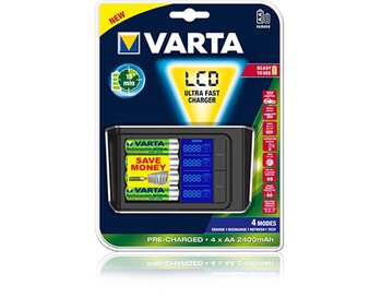 ładowarka Varta LCD Ultra Fast Charger 57675 + 4x R6 / AA Varta Ready2use 2400mAh