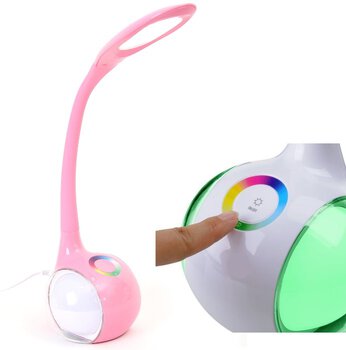 LED desk lamp 7W Platinet PDL20P with color-changing base (pink)