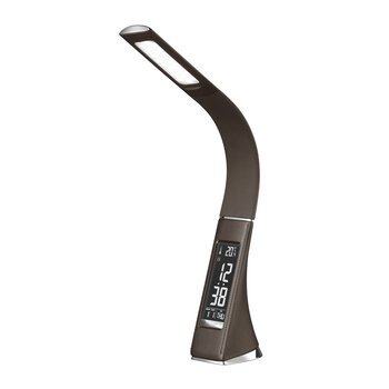 7W Platinet PDLU2BR LED desk lamp with clock and thermometer
