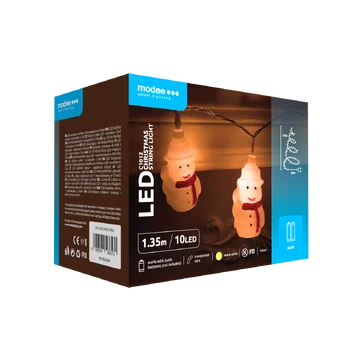 Snowman lights BAT modee 1,35m WARM 10LED ML-C1012