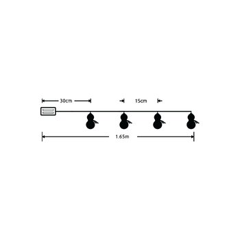 Snowman lights BAT modee 1,35m WARM 10LED ML-C1015