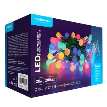 Lampki choinkowe kulki modee 20m 200LED RGB ML-C20112