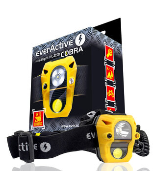 SET Headlamp, everActive Cobra HL-250 LED headlamp + 4 x AAA / LR03 ITSON ITSPREMIUM