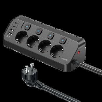Corner strip MORRE 2m M412 - 4 AC sockets, 2xUSB-C, 2xUSB-A 15W Corner strip MORRE 2m M412 - 4 AC sockets, 2xUSB-C, 2xUSB-A 15W