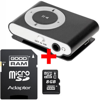Odtwarzacz MP3 Quer KOM0547 + karta microSD 8GB Goodram