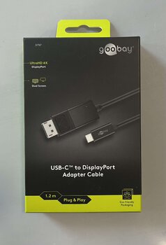 OUTLET Cable Type C - DisplayPort DP 1.2m Goobay 51767 4K 60Hz 3D