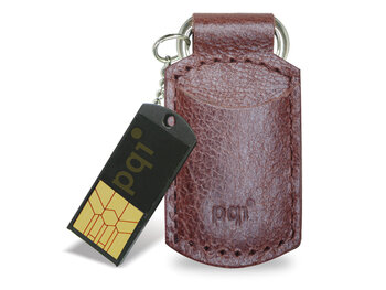 pendrive PQI i820 4GB + skórzane etui