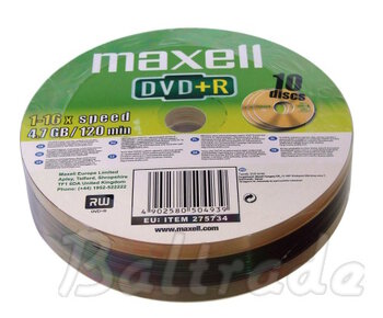 Płyty DVD+R 4,7GB 16X MAXELL SP10