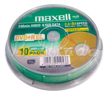 Płyty DVD+R DL 8,5GB 8X MAXELL CAKE10