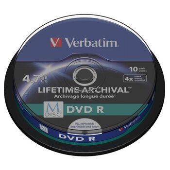 Płyty DVD R Verbatim M-DISC Lifetime Archival Print 43824 CAKE10