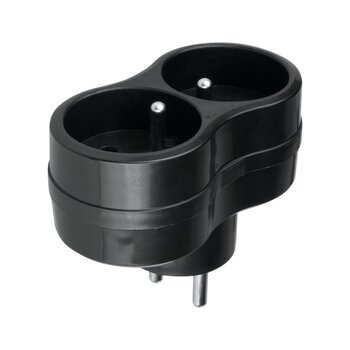 Splitter 2 sockets avec masse DPM noire