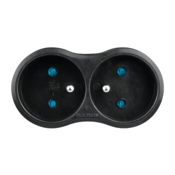 Splitter 2 sockets avec masse DPM noire