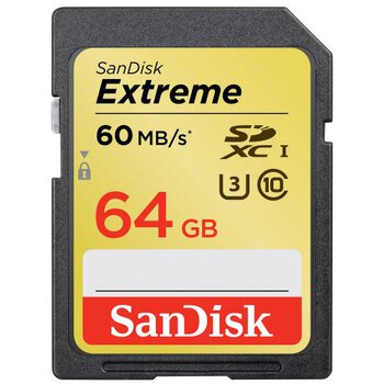 SanDisk SDXC 64GB Extreme 400x (60MB/s) UHS-I U3 class 10