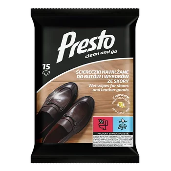 Presto Leather Shoe Moisturizing Wipes 15pcs