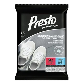 Wet wipes for white shoes Presto 15 pcs