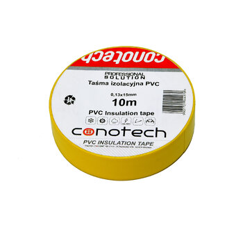 Taśma izolacyjna PVC CONOTECH 0,13x15mm 10M ŻÓŁTA