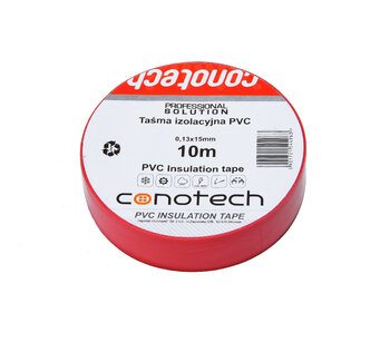 Taśma izolacyjna PVC CONOTECH 0,13x15mm 10M CZERWONA