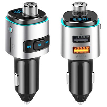 FM Bluetooth Transmitter + USB Charger QC3.0 Voice Kraft VK42