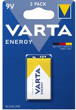 Bateria 9V alkaliczna Varta pakowana po 1 sztukę w blistrze