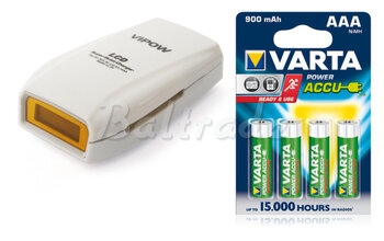 Vipow LC20 + 4 x R03/AAA Varta Ready2Use 900