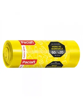 Paclan plastic recycling bag 60l 20 pcs yellow