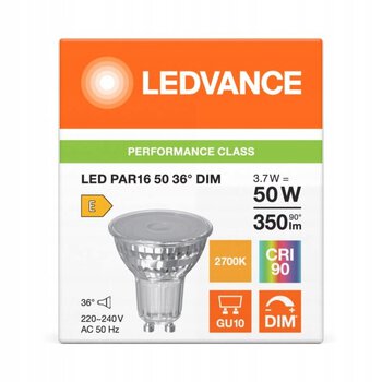 ZAR. LED 3.7W GU10 Ledvance Heat 2700K DIM (36 degree beam angle) ZAR. LED 3.7W GU10 Ledvance Heat 2700K DIM (36 degree beam angle)