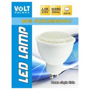 Żarówka 48LED SMD GU10 ciepła z soczewką