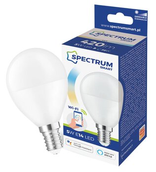 Żarówka LED 5W E14 kulka ściemnialna WiFi Spectrum SMART CCT