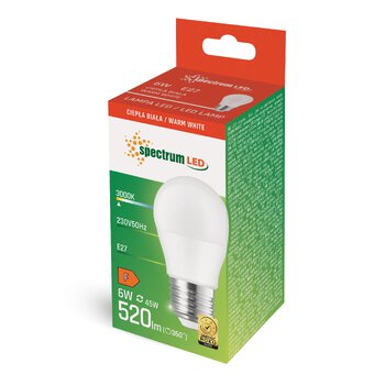 Żarówka LED 6W E27 kulka Spectrum WOJ13024