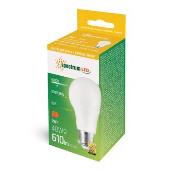 LED bulb 7W E27 natural bubble Spectrum WOJ13897