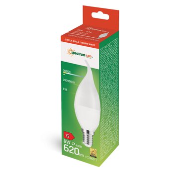 LED bulb 8W E14 flame Spectrum WOJ14225