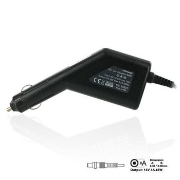 Zasilacz samochodowy Toshiba 15V/3A 45W, 6.3x3.0 mm (05496)