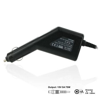 Zasilacz samochodowy Toshiba 15V/5A 75W 6,3x3,0 mm (05493)