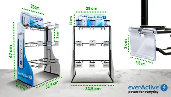 everActive Professional line battery pack 288pcs R6, 144pcs R03 + everActive display / stand 9 hooks 