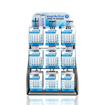 everActive Professional line battery pack 288pcs R6, 144pcs R03 + everActive display / stand 9 hooks 