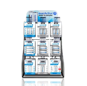 everActive Battery Pack 48pcs R14, 48pcs R20, 36pcs 6F22 + everActive Display / Stand 9 Hooks