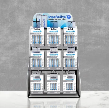 everActive Silver line battery pack 288pcs R6, 144pcs R03 + everActive display / stand 9 hooks 