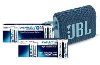 everActive Pro Alkaline Battery Pack 500pcs LR6, 400pcs LR03 + JBL GO 3 Speaker