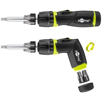 Bit set + ratchet screwdriver 13-part Goobay 74000