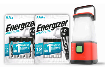 Energizer MAX Plus Kit - 480pcs LR6 / AA, 480pcs LR03 / AAA + Energizer 360° USB Camping Flashlight 500 Lumens