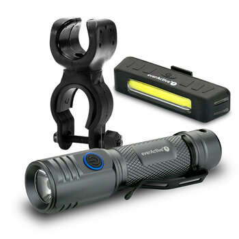 Zestaw rowerowy everActive FL-2000R Buddy + uchwyt + tylna lampka BL-150R DualBeam