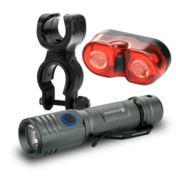 Zestaw rowerowy everActive FL-2000R Buddy + uchwyt rowerowy + tylna lampka Mactronic Wall-e