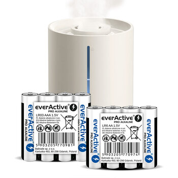 everActive Pro Alkaline Kit - 400pcs LR6 / AA, 400pcs LR03 / AAA + XIAOMI Mi Smart 2 Ultrasonic Humidifier