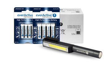 everActive Pro Alkaline Kit - 48pcs LR6/AA, 48pcs LR03/AAA, 10pcs 6LR61/9V + everActive WL-200 Flashlight